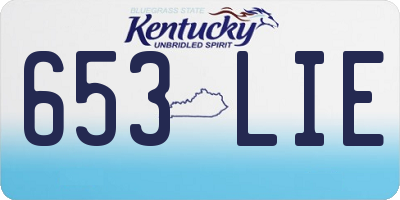 KY license plate 653LIE