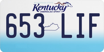 KY license plate 653LIF