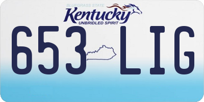 KY license plate 653LIG