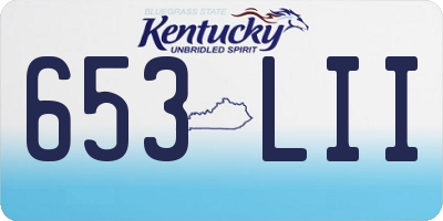 KY license plate 653LII