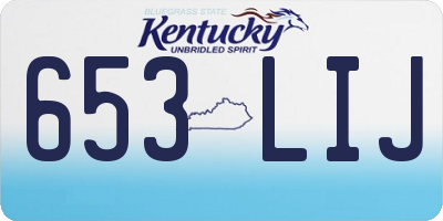 KY license plate 653LIJ
