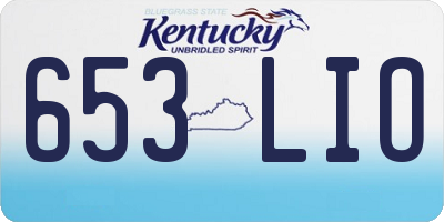 KY license plate 653LIO