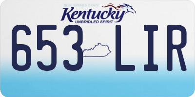 KY license plate 653LIR