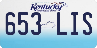 KY license plate 653LIS