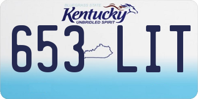 KY license plate 653LIT