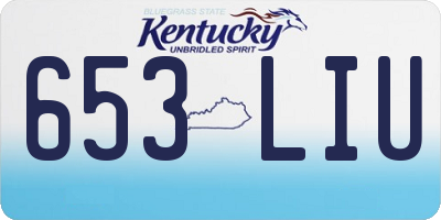 KY license plate 653LIU