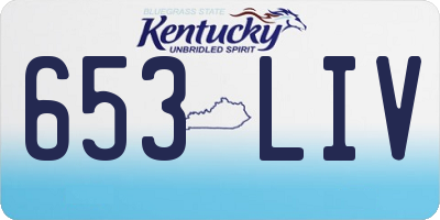 KY license plate 653LIV