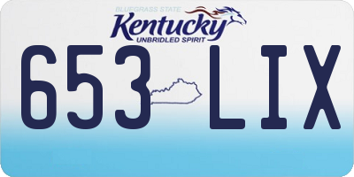 KY license plate 653LIX