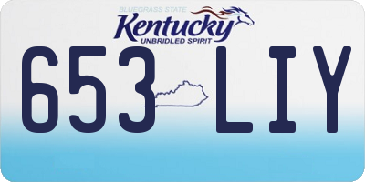 KY license plate 653LIY