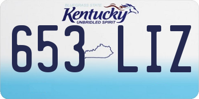KY license plate 653LIZ