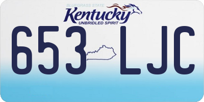KY license plate 653LJC
