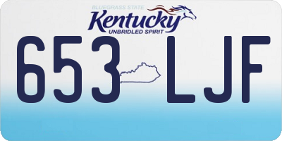KY license plate 653LJF