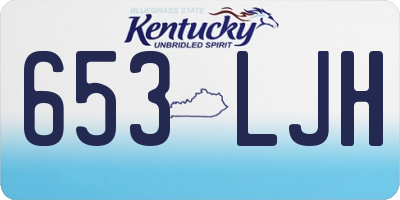 KY license plate 653LJH