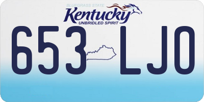 KY license plate 653LJO