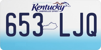KY license plate 653LJQ