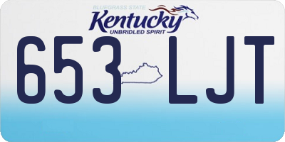 KY license plate 653LJT