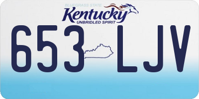 KY license plate 653LJV