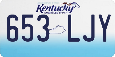 KY license plate 653LJY