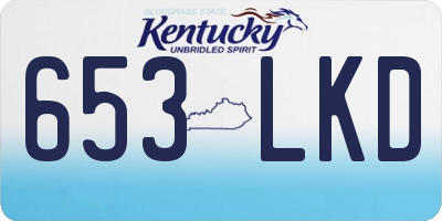 KY license plate 653LKD