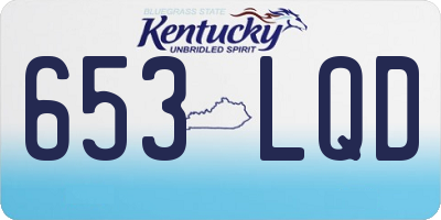 KY license plate 653LQD