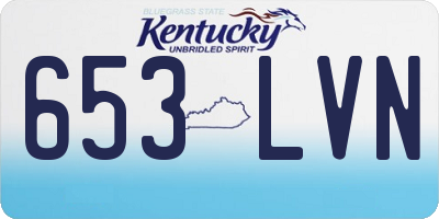 KY license plate 653LVN