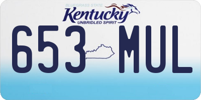 KY license plate 653MUL