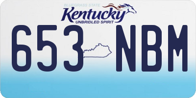 KY license plate 653NBM