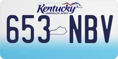 KY license plate 653NBV