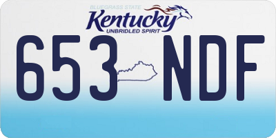 KY license plate 653NDF