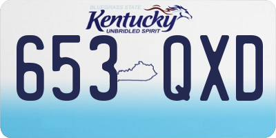 KY license plate 653QXD