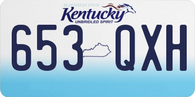 KY license plate 653QXH