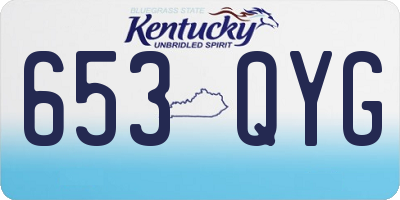 KY license plate 653QYG