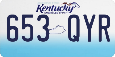 KY license plate 653QYR