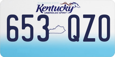 KY license plate 653QZO
