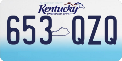 KY license plate 653QZQ