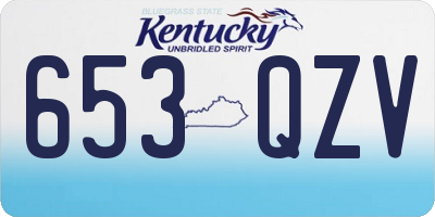KY license plate 653QZV