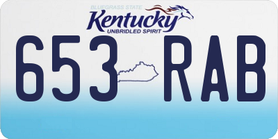 KY license plate 653RAB