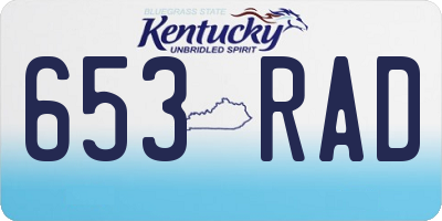 KY license plate 653RAD