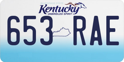 KY license plate 653RAE
