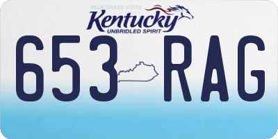 KY license plate 653RAG