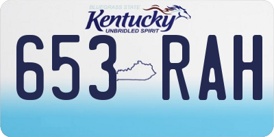 KY license plate 653RAH