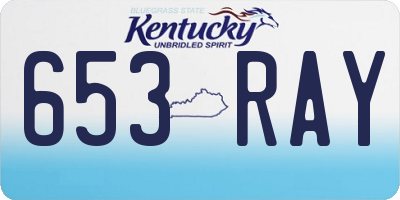 KY license plate 653RAY