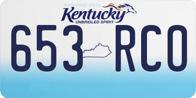 KY license plate 653RCO