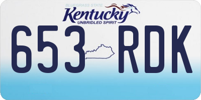 KY license plate 653RDK