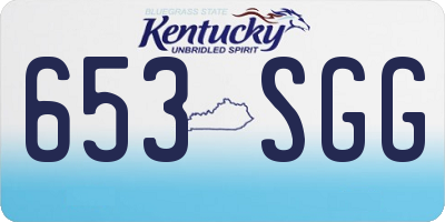 KY license plate 653SGG
