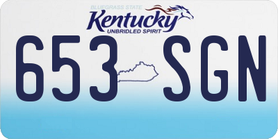 KY license plate 653SGN