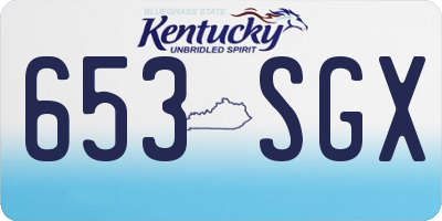 KY license plate 653SGX