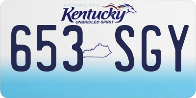 KY license plate 653SGY