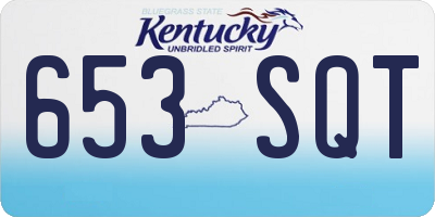 KY license plate 653SQT