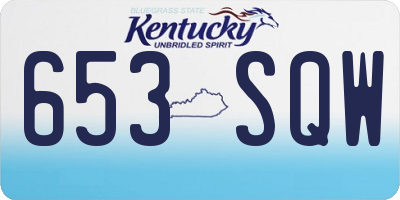 KY license plate 653SQW